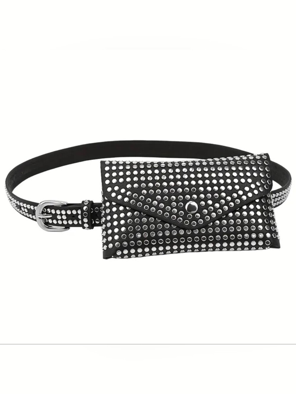Black Studded Envelope Clutch Wallet Belt Bag - No Belt - NEW